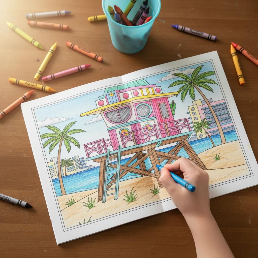 Miami Florida City & Beach Life: Adult Coloring Book - instagram story