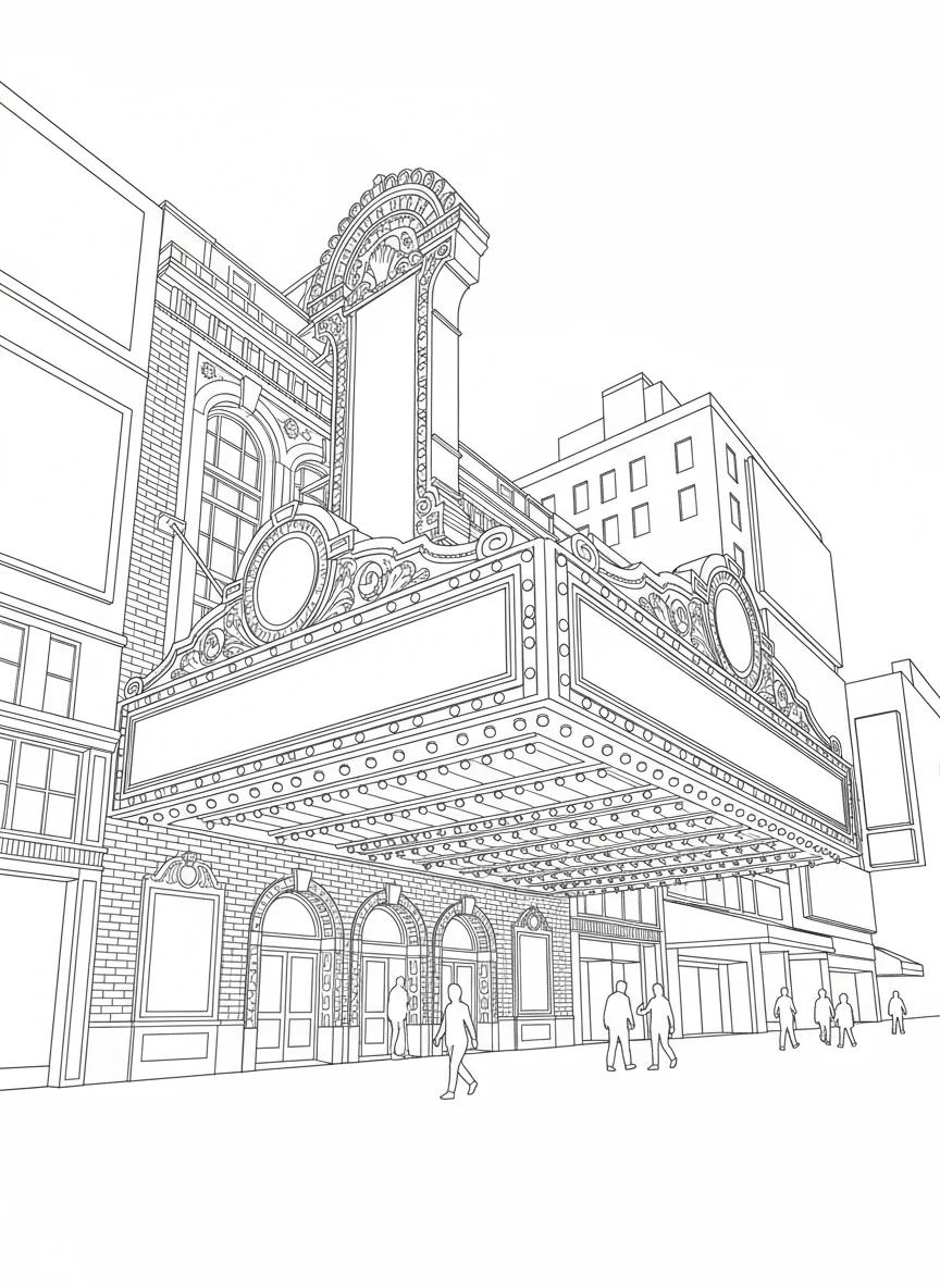 Times Square New York City Scenes: Adult Coloring Book - Page 2