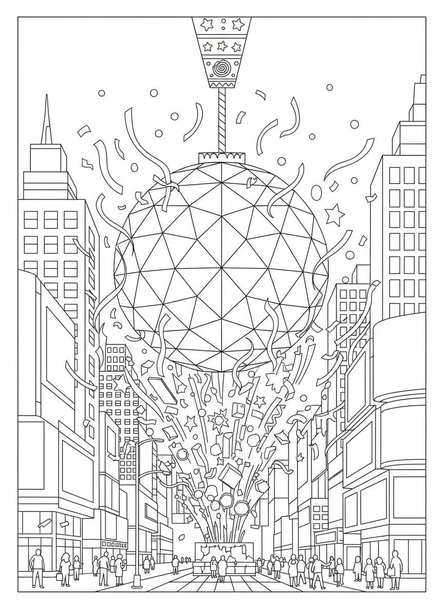 Times Square New York City Scenes: Adult Coloring Book - Page 3