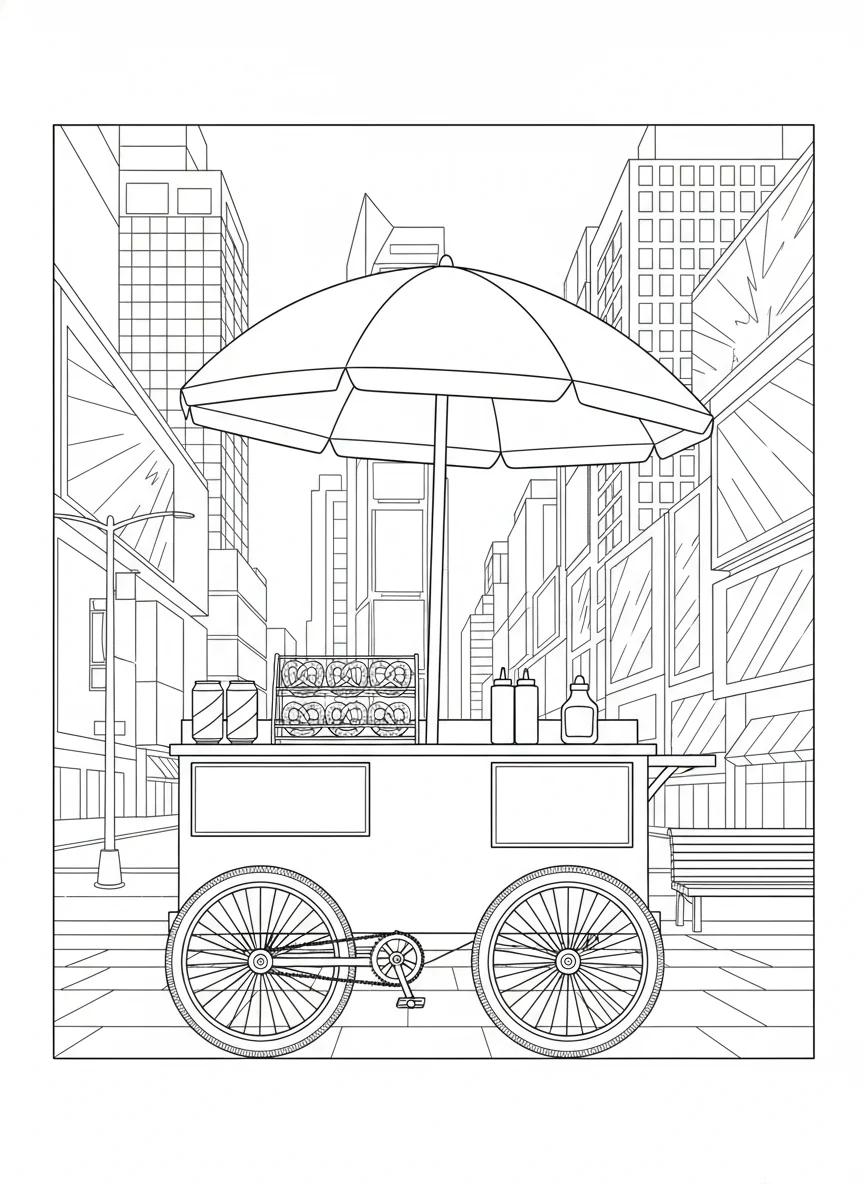 Times Square New York City Scenes: Adult Coloring Book - Page 4