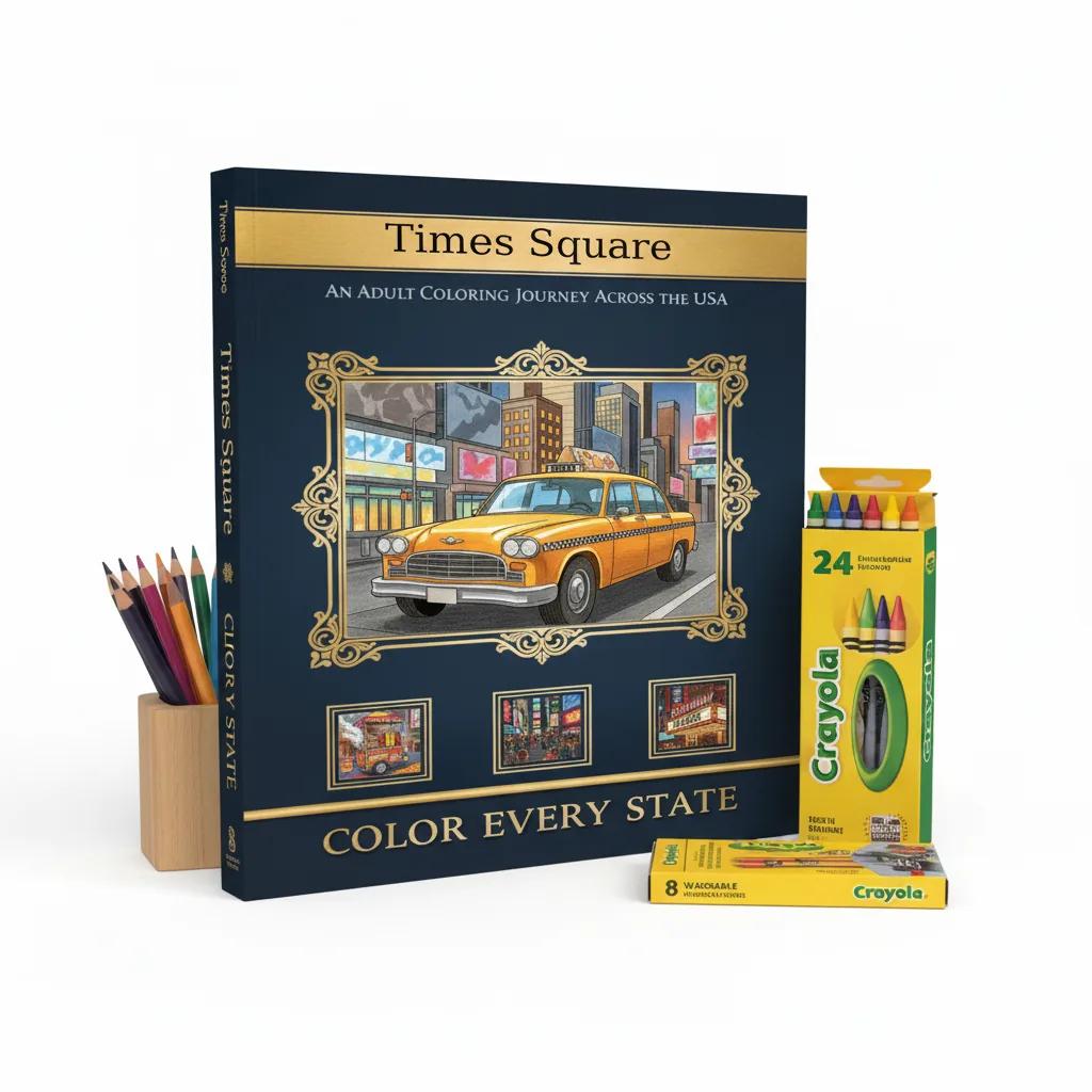 Times Square New York City Scenes: Adult Coloring Book - product