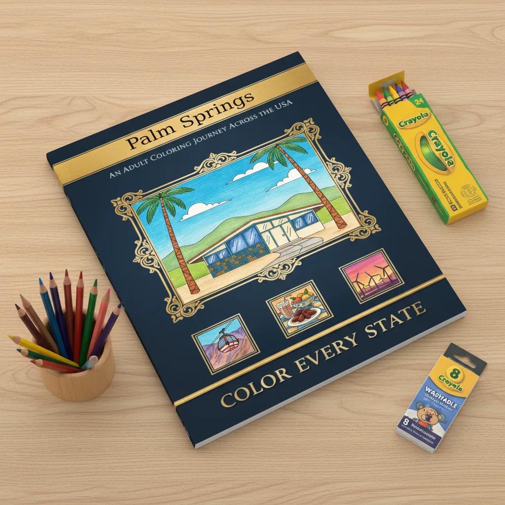 Palm Springs Architecture & Landscapes: Adult Coloring Book - product