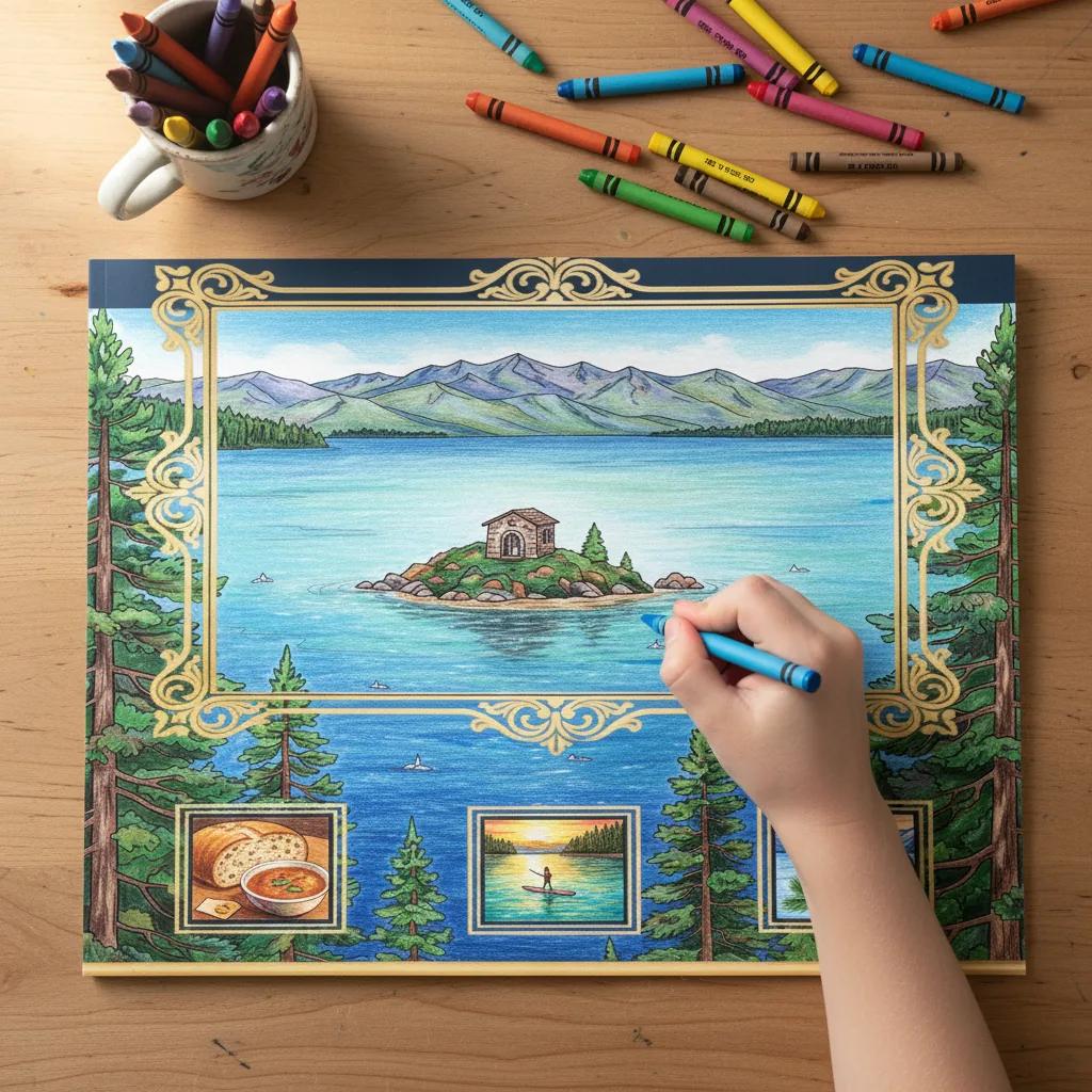 Lake Tahoe Landscapes and Nature: Adult Coloring Book - instagram story
