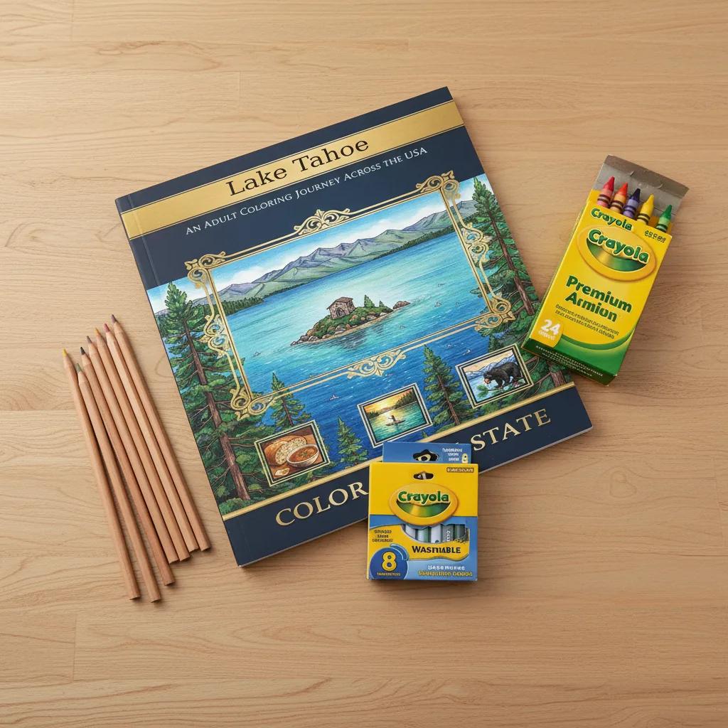 Lake Tahoe Landscapes and Nature: Adult Coloring Book - product