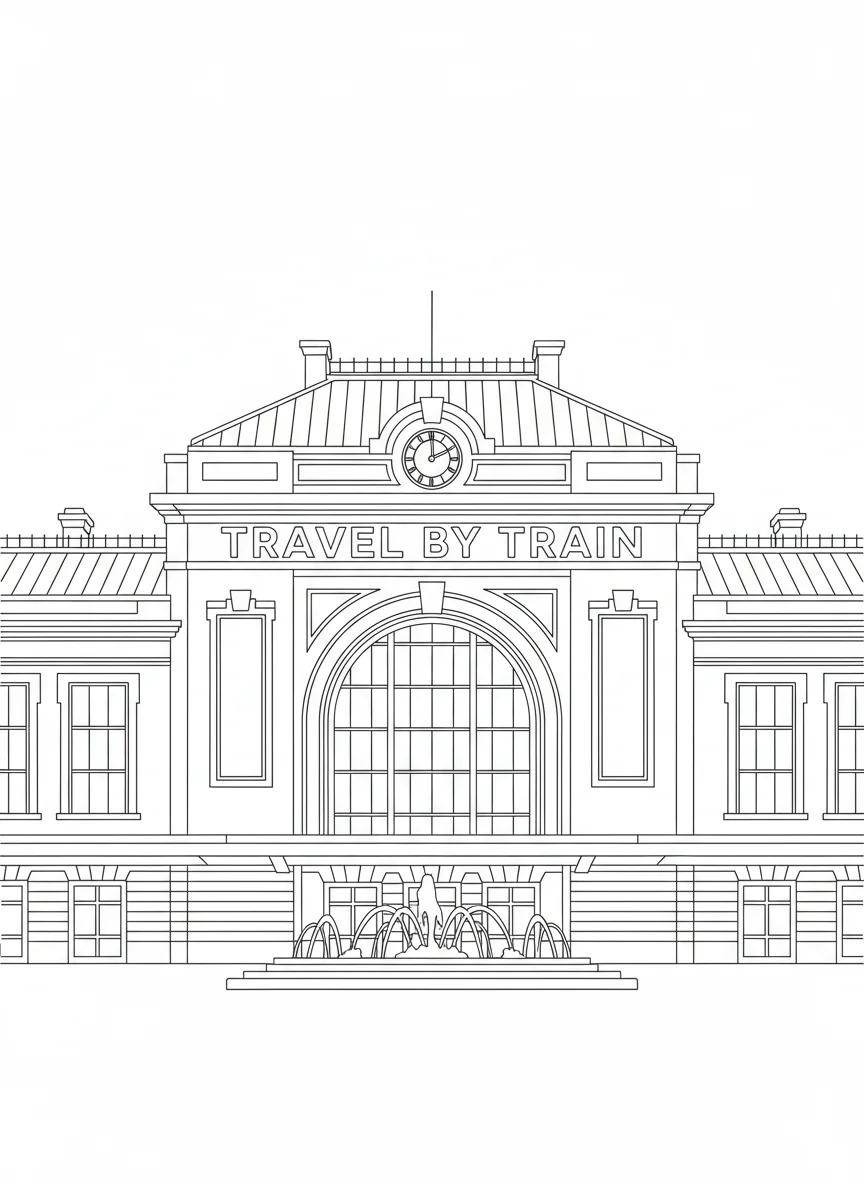Denver City Landmarks & Architecture: Adult Coloring Book - Page 1
