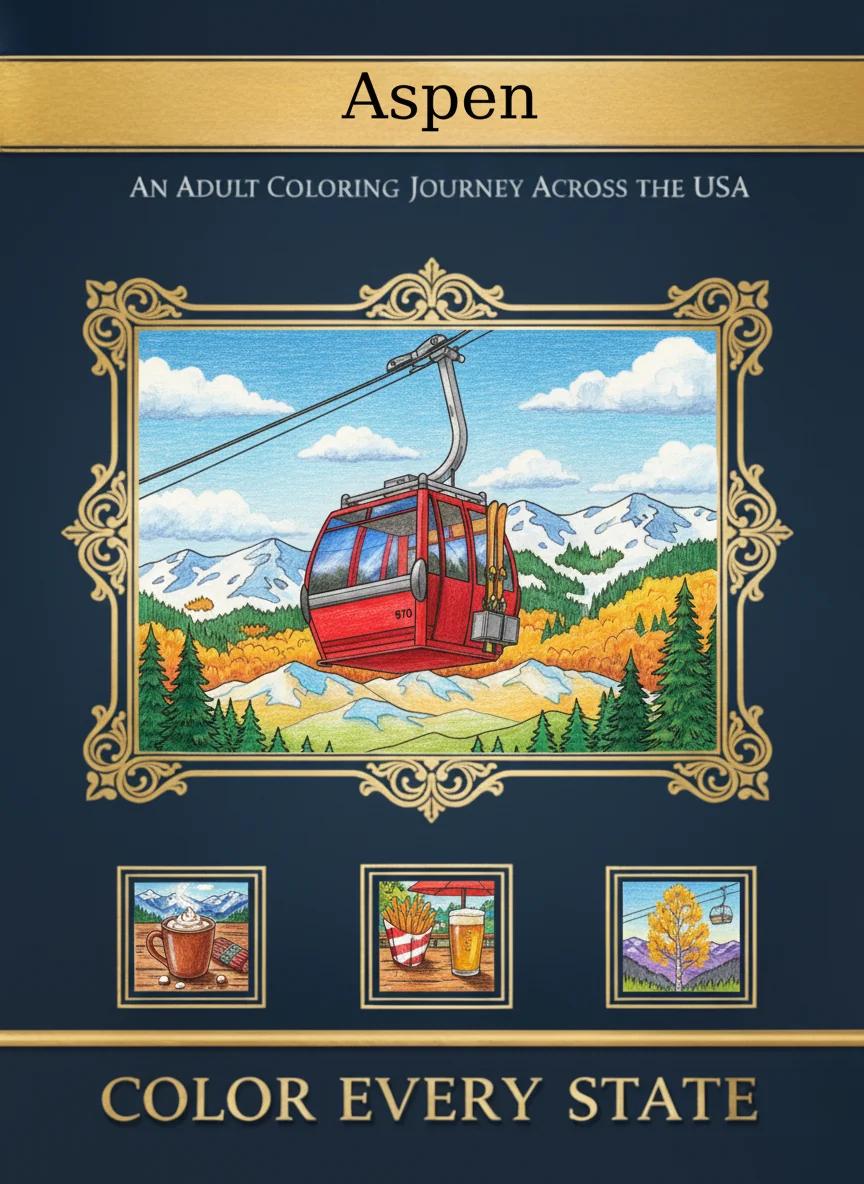Aspen Colorado Mountain Escape: Adult Coloring Book - Cover