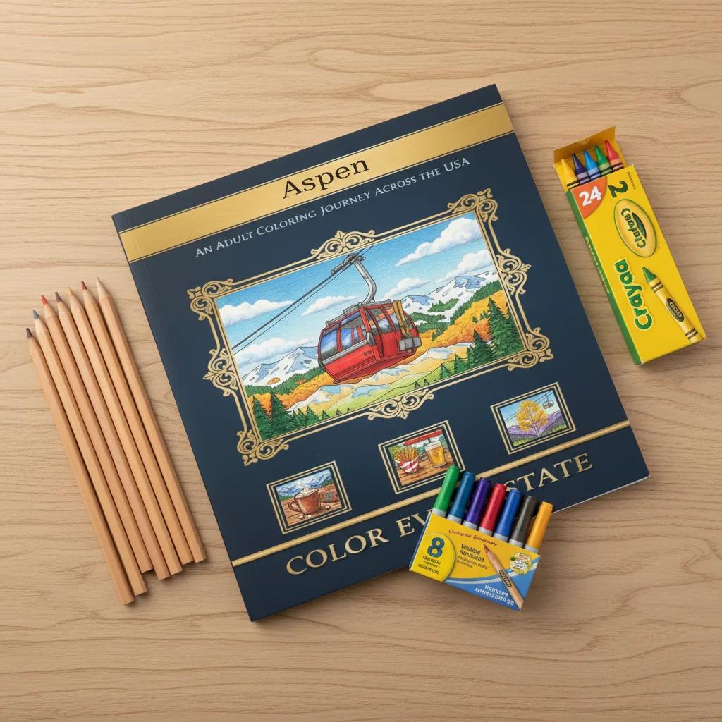 Aspen Colorado Mountain Escape: Adult Coloring Book - product
