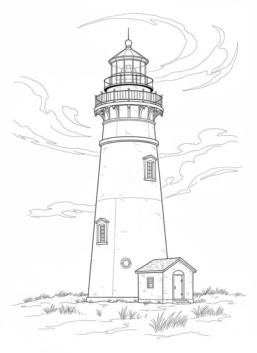 Cape Cod Coastal Scenes: Adult Coloring Book for Relaxation - Page 2
