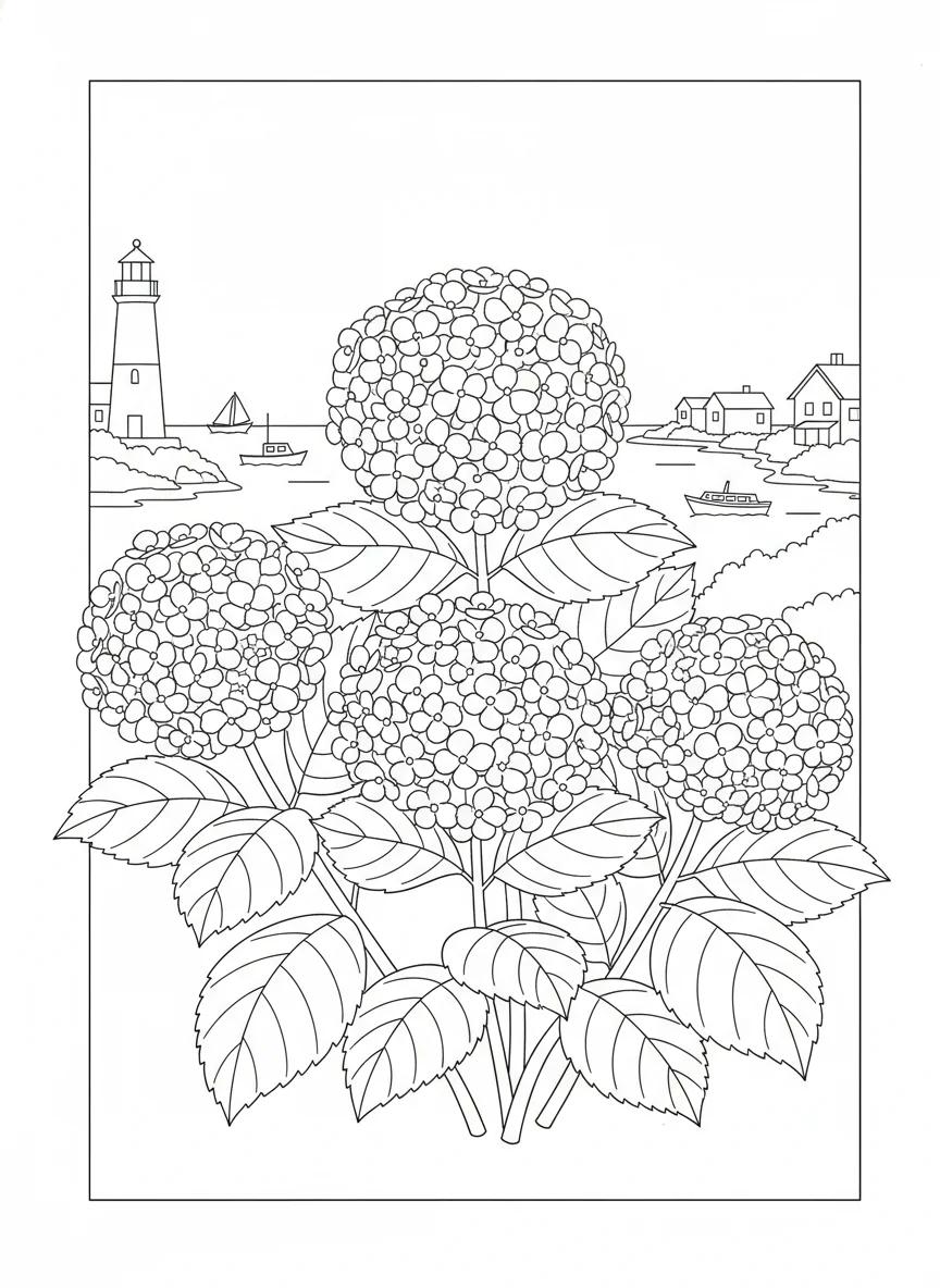 Cape Cod Coastal Scenes: Adult Coloring Book for Relaxation - Page 4