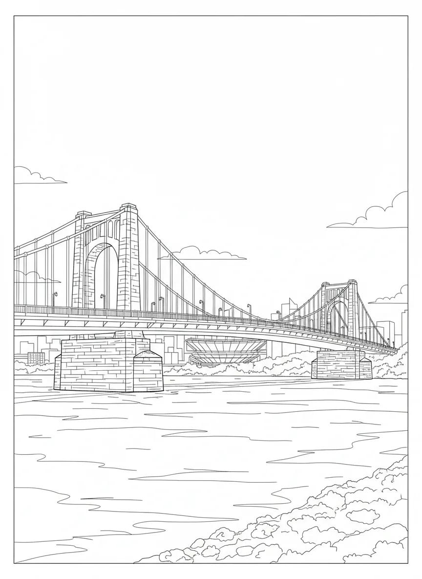 Pittsburgh Cityscapes & Landmarks: Adult Coloring Book - Page 3