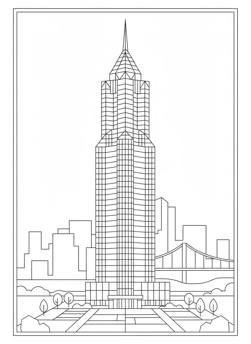 Pittsburgh Cityscapes & Landmarks: Adult Coloring Book - Page 4