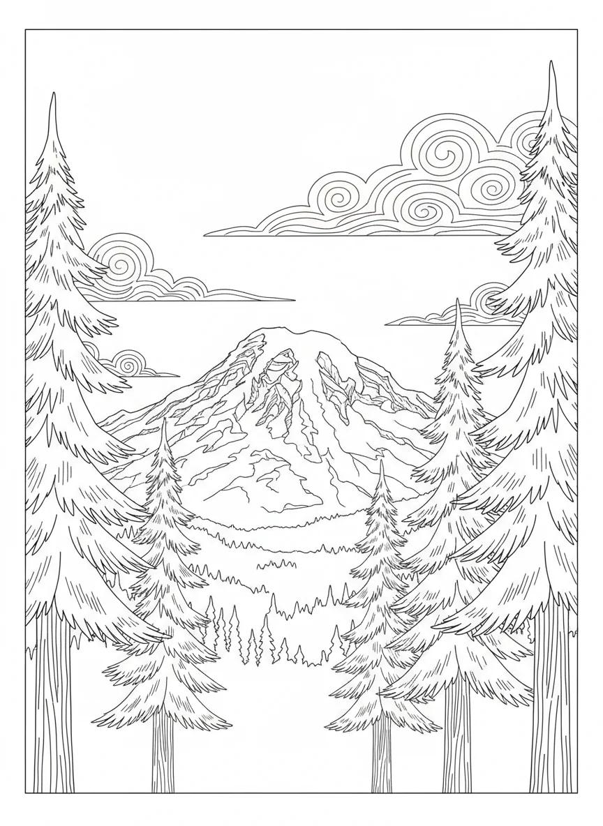 Seattle Washington Cityscapes: Adult Coloring Book - Page 4