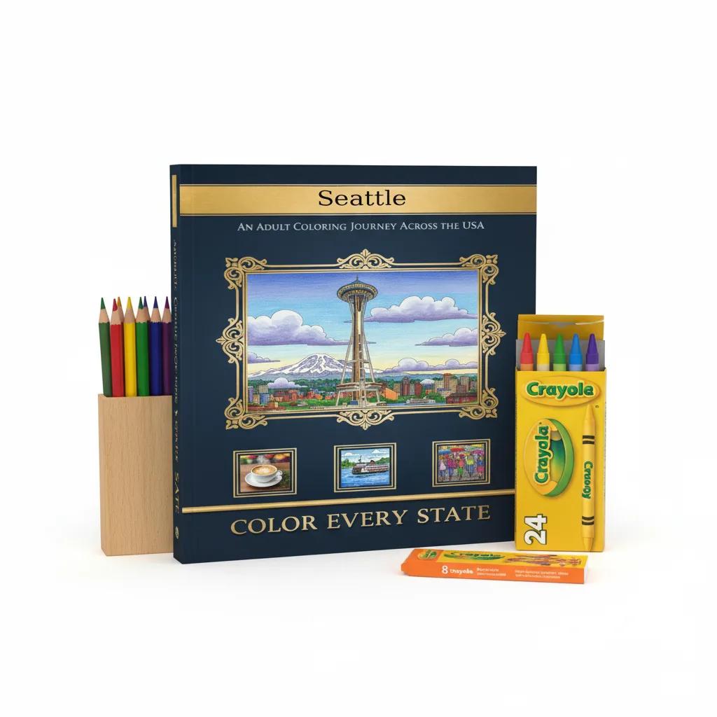 Seattle Washington Cityscapes: Adult Coloring Book - product