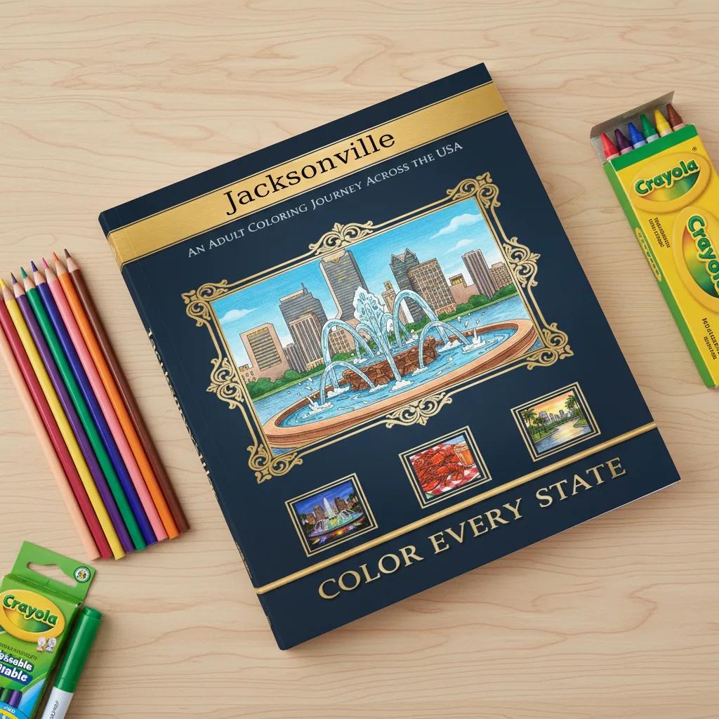 Jacksonville Florida Architecture & Nature: Adult Coloring Book - product