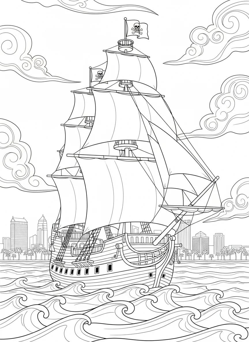 Tampa Florida Landmarks & Culture: Adult Coloring Book - Page 4