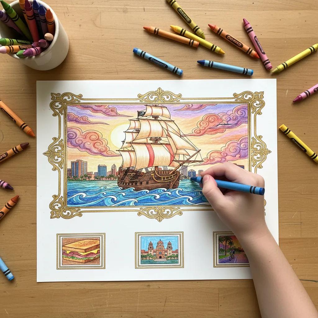 Tampa Florida Landmarks & Culture: Adult Coloring Book - instagram story