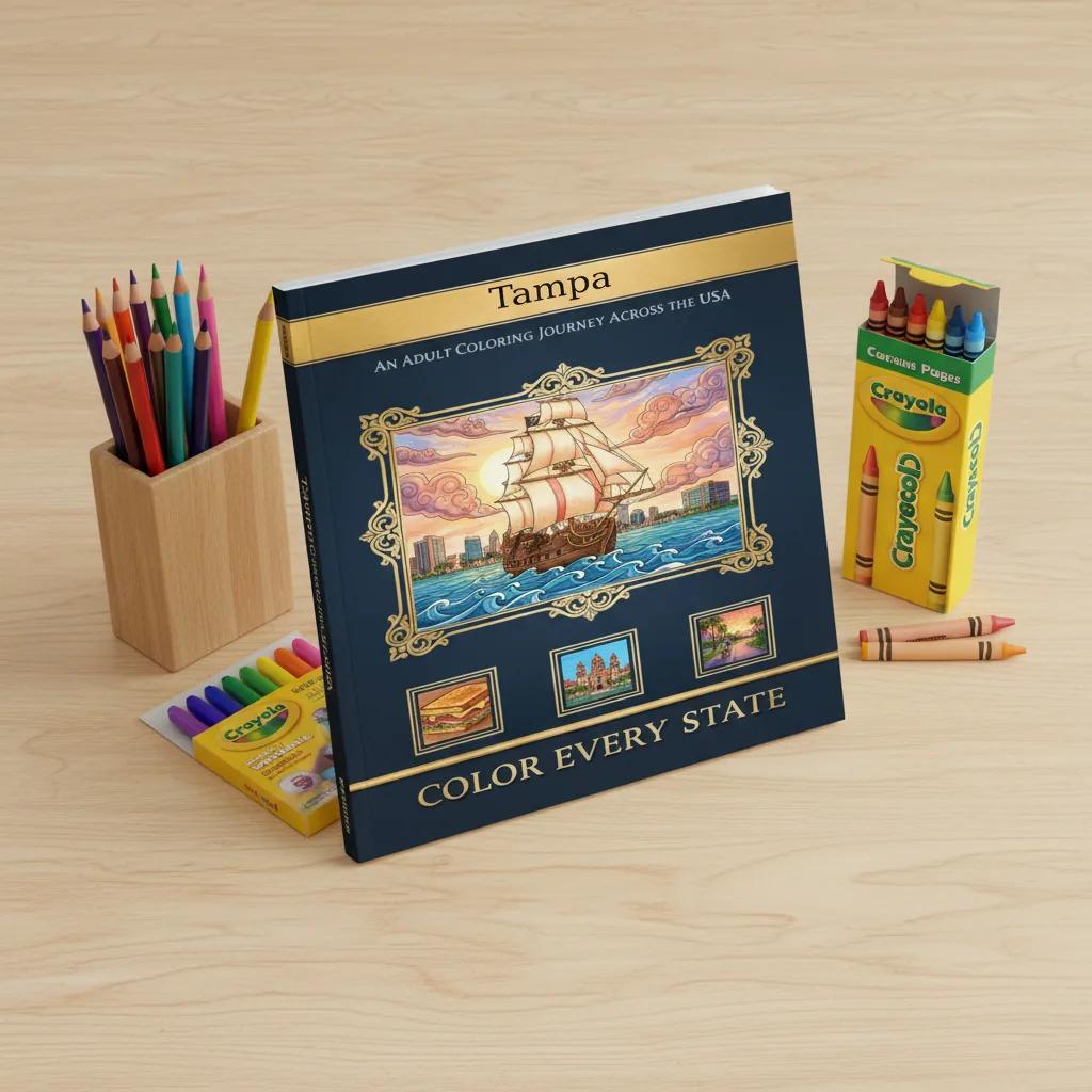 Tampa Florida Landmarks & Culture: Adult Coloring Book - product