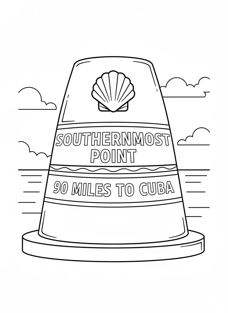 Key West Florida Island Paradise: Adult Coloring Book - Page 1