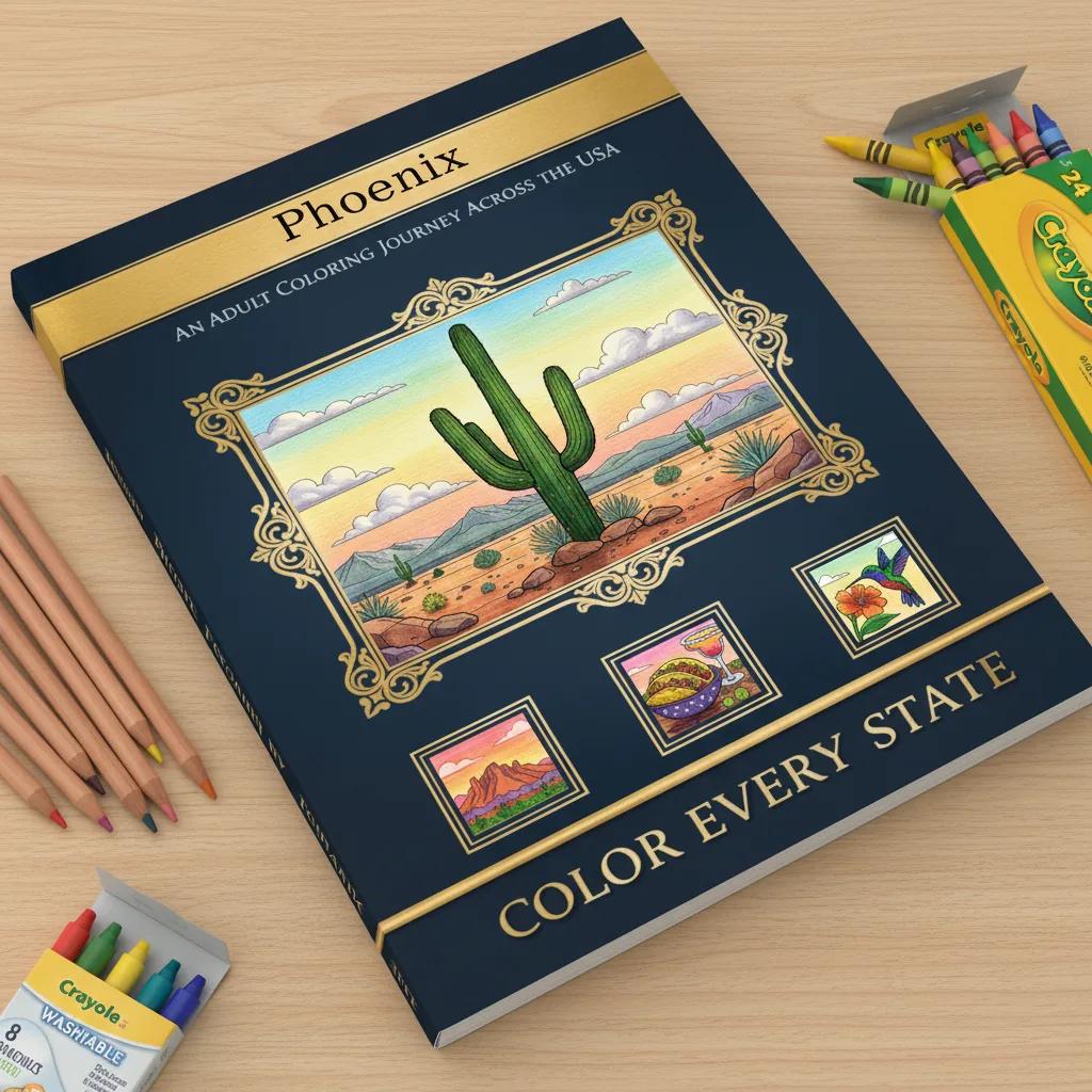 Phoenix Arizona & Sonoran Desert: Adult Coloring Book - product
