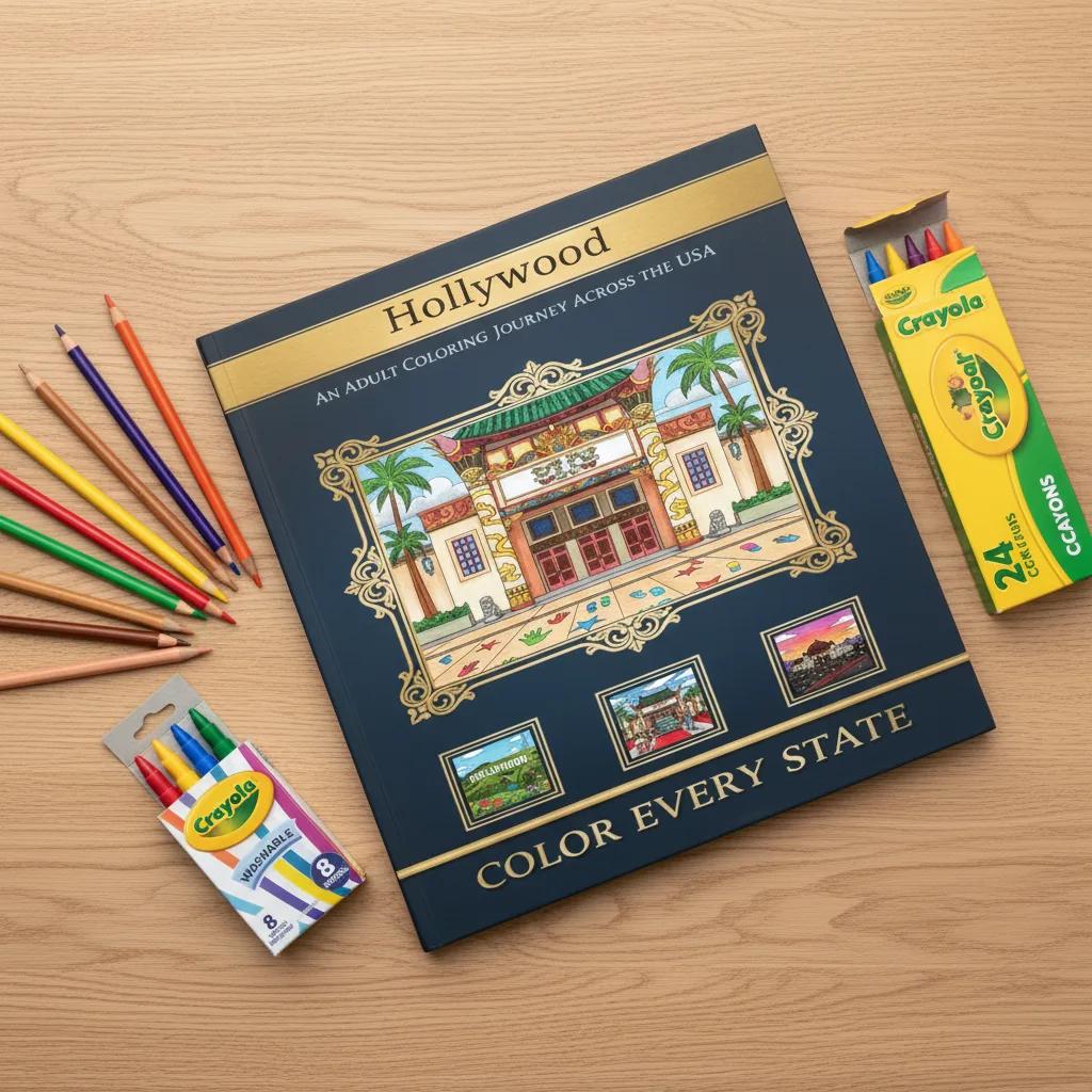 Hollywood Icons & Famous Landmarks: Adult Coloring Book - product