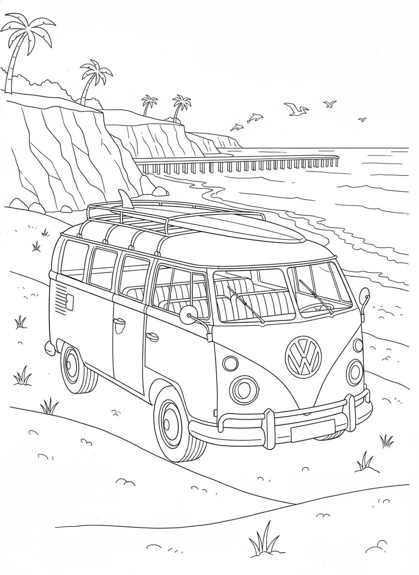 Malibu Coastline and Landmarks: Adult Coloring Book - Page 5