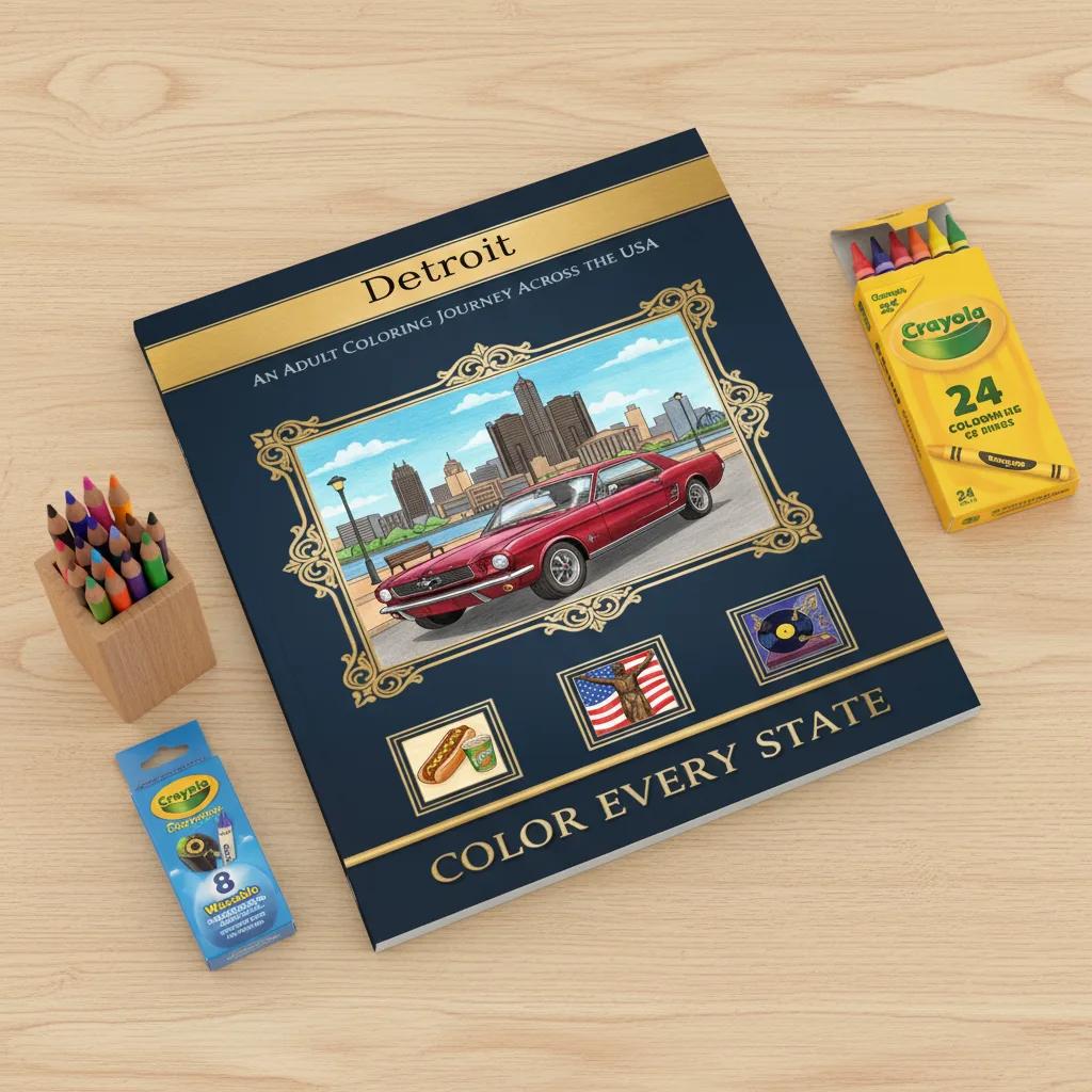 Detroit Cityscapes & Landmarks: Adult Coloring Book - product