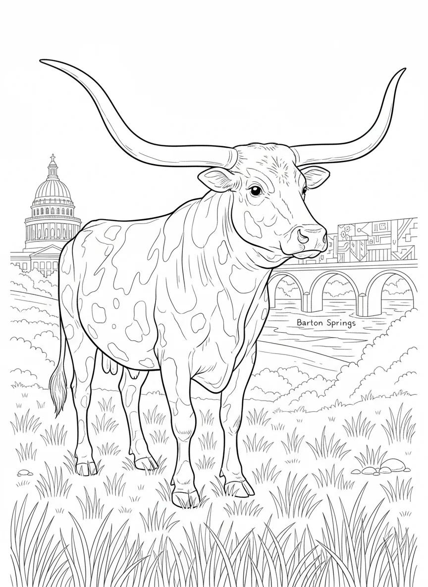 Austin Texas Travel & Landmarks: Adult Coloring Book - Page 2
