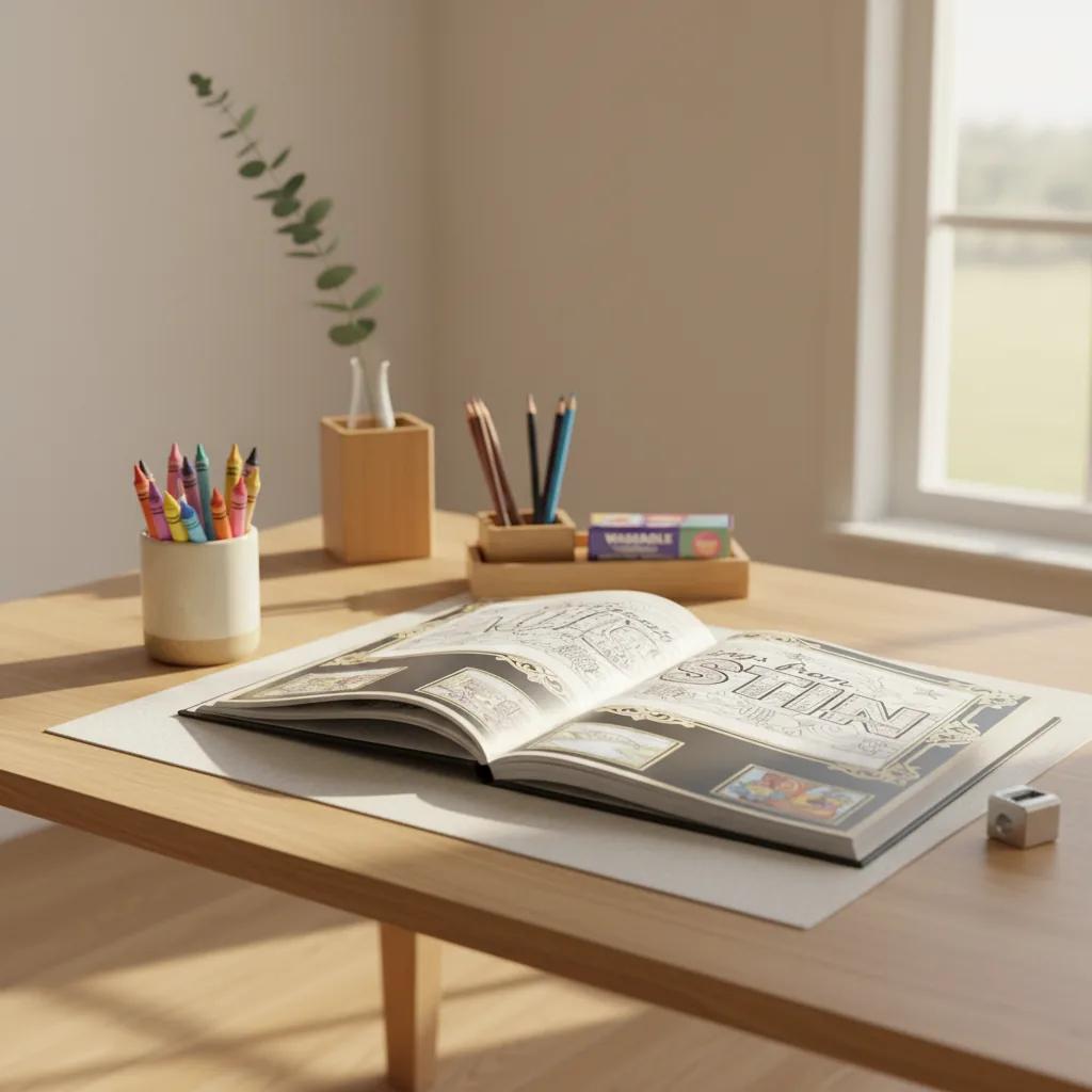 Austin Texas Travel & Landmarks: Adult Coloring Book - bookcase