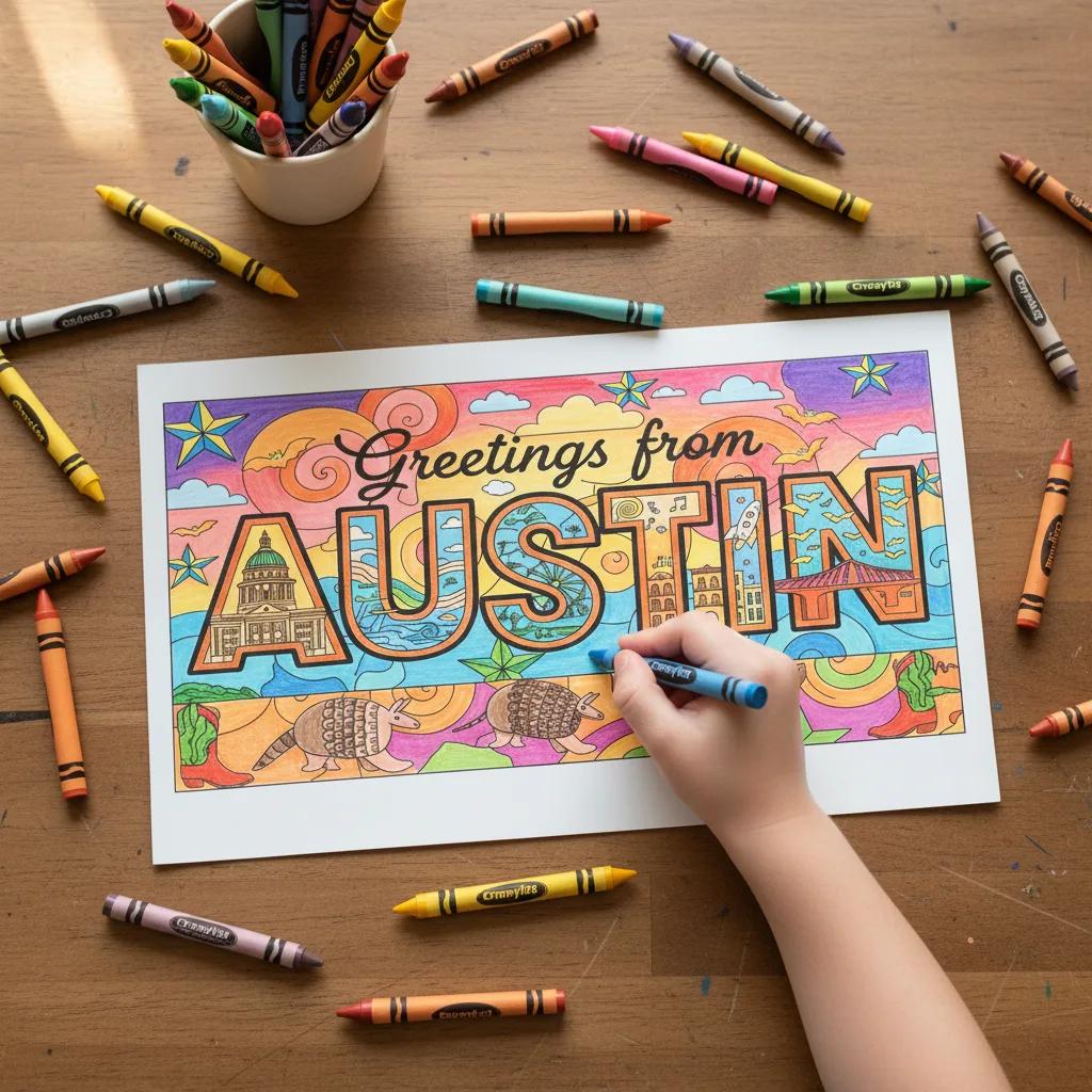 Austin Texas Travel & Landmarks: Adult Coloring Book - instagram story