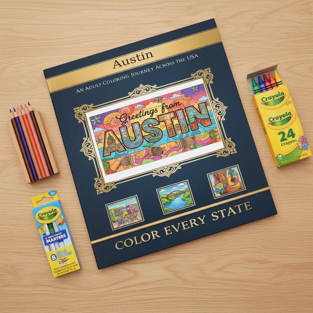 Austin Texas Travel & Landmarks: Adult Coloring Book - product