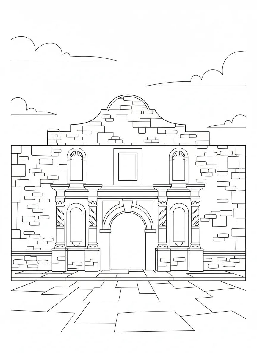 San Antonio Landmarks & Culture: Adult Coloring Book - Page 1