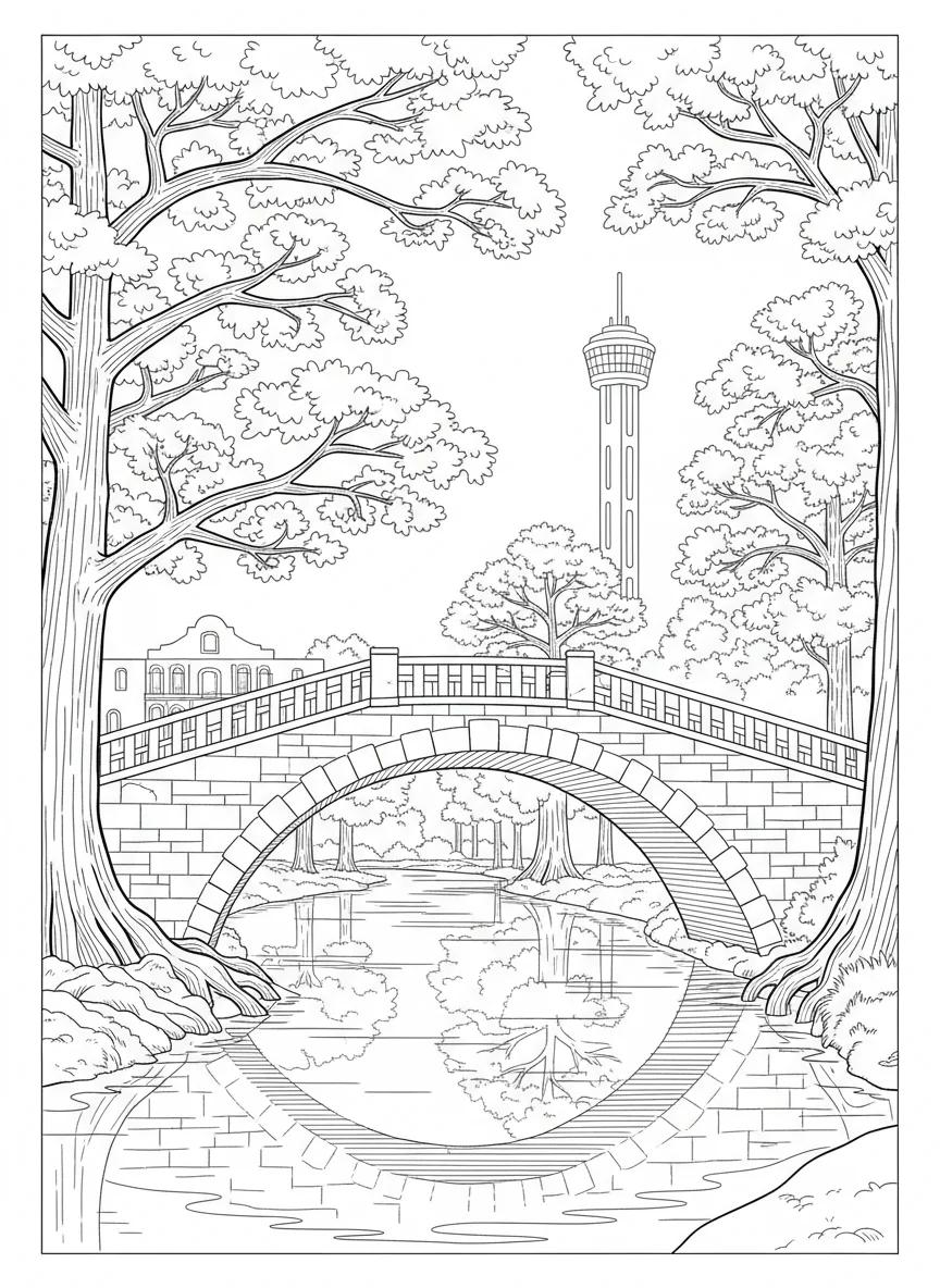 San Antonio Landmarks & Culture: Adult Coloring Book - Page 7