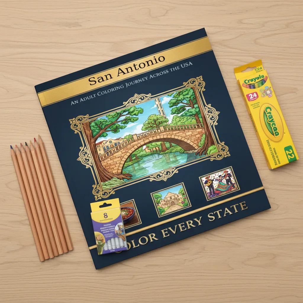 San Antonio Landmarks & Culture: Adult Coloring Book - product