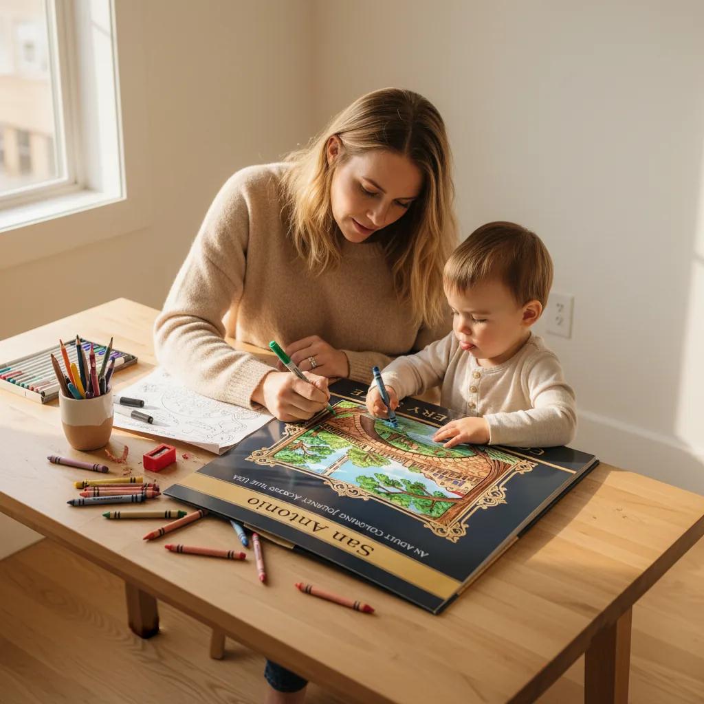 San Antonio Landmarks & Culture: Adult Coloring Book - reading