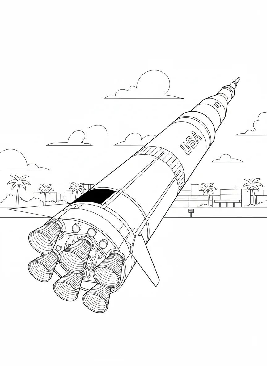 Houston Space City & NASA History: Adult Coloring Book - Page 2