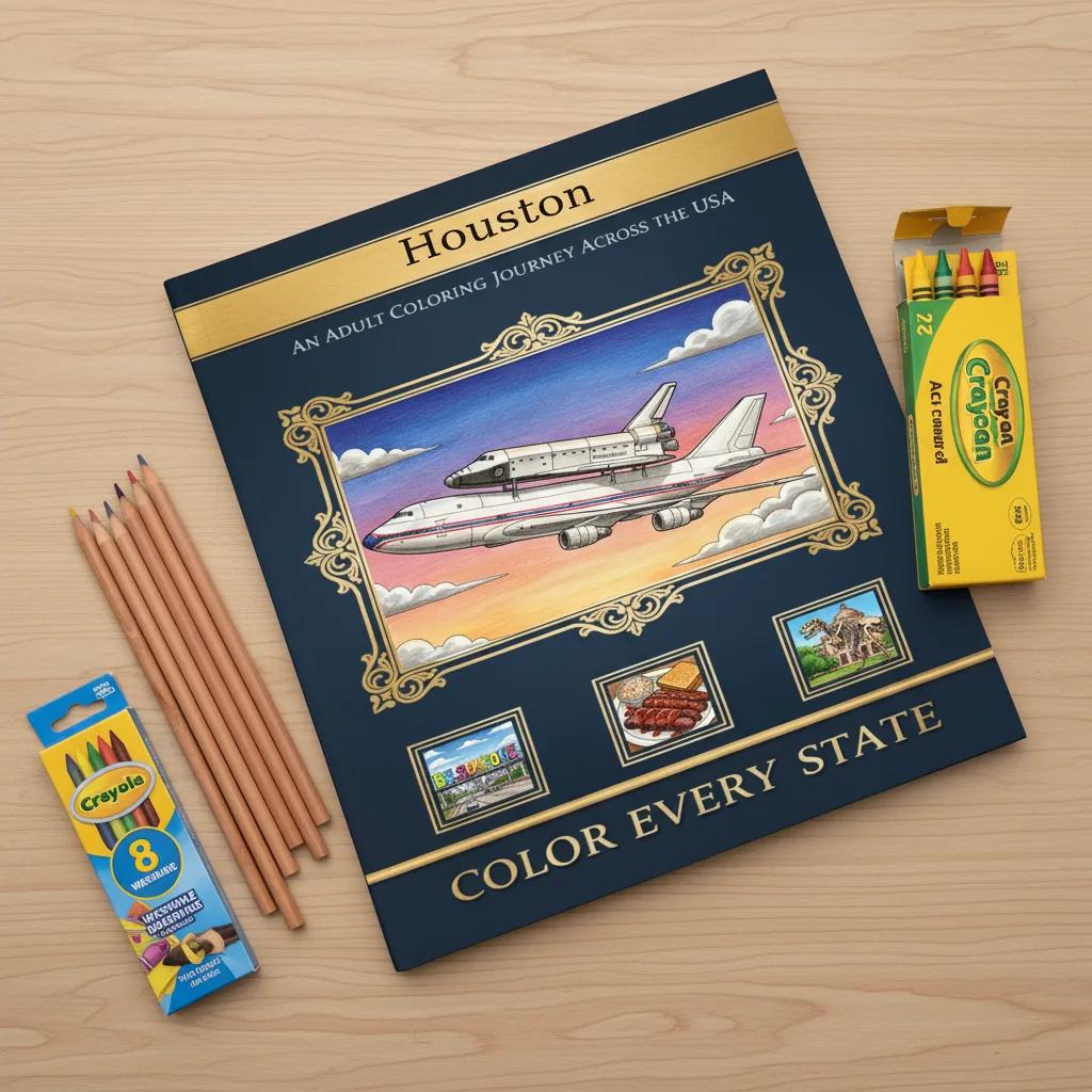 Houston Space City & NASA History: Adult Coloring Book - product