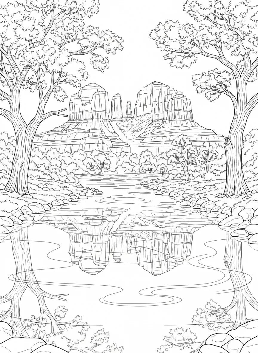 Sedona Desert Scenery & Nature: Adult Coloring Book - Page 5