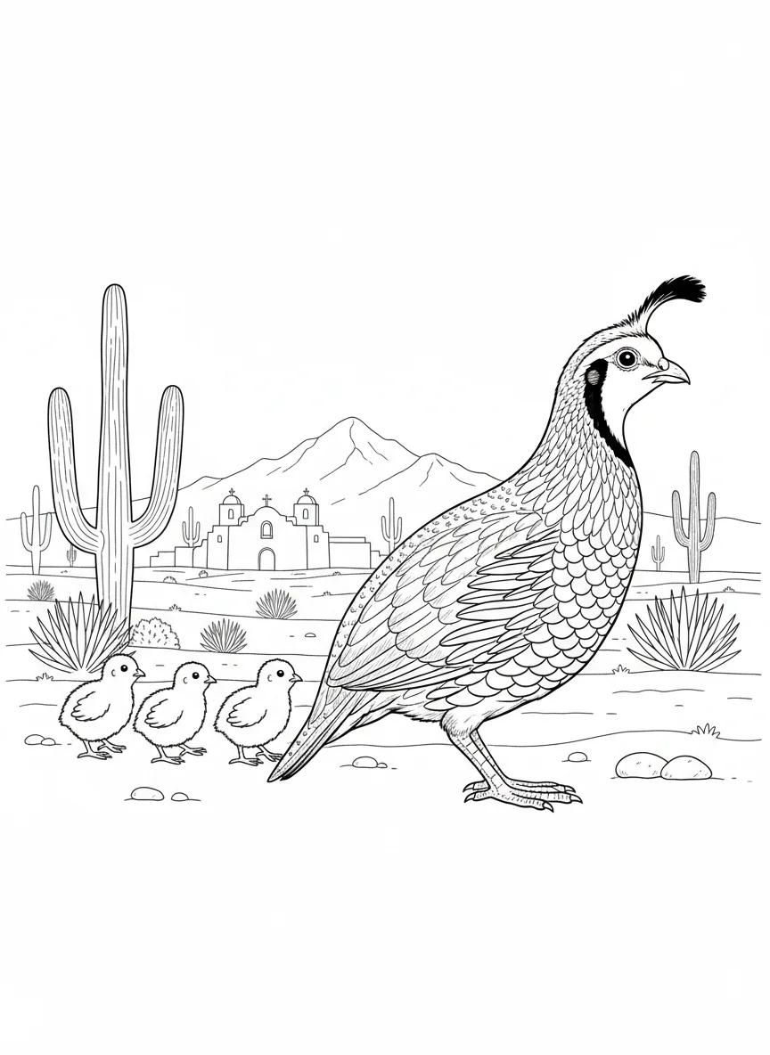 Tucson Arizona Desert Landscapes: Adult Coloring Book - Page 2