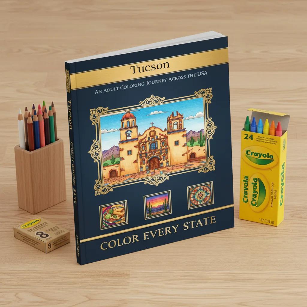 Tucson Arizona Desert Landscapes: Adult Coloring Book - product