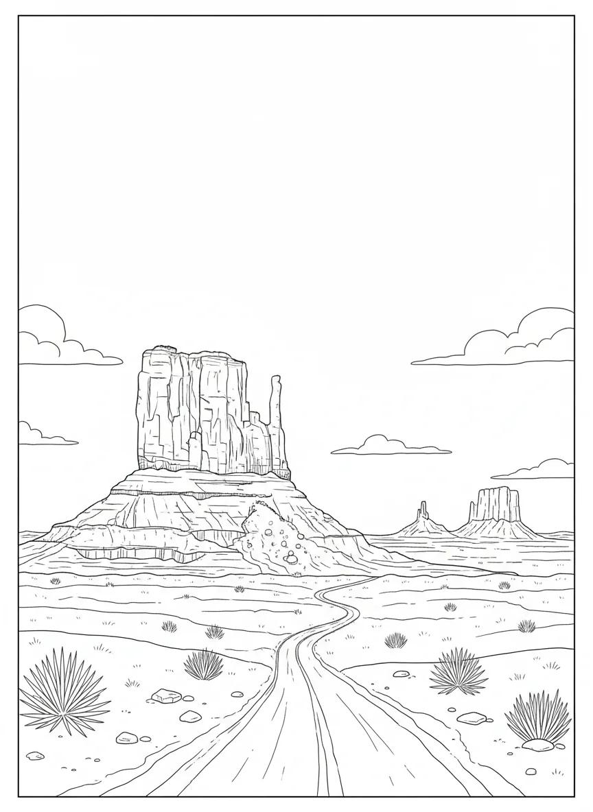 Monument Valley Desert Landscapes: Adult Coloring Book - Page 3