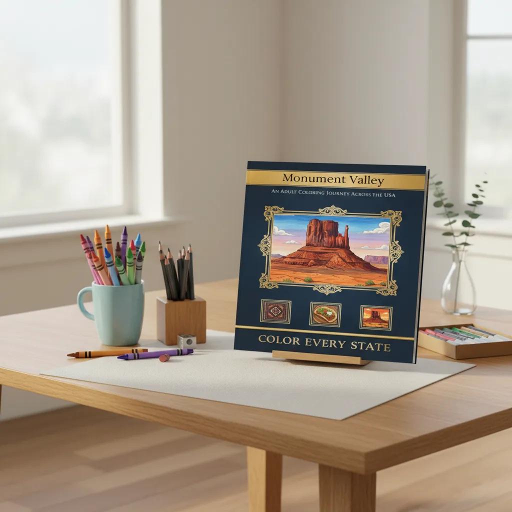 Monument Valley Desert Landscapes: Adult Coloring Book - bookcase