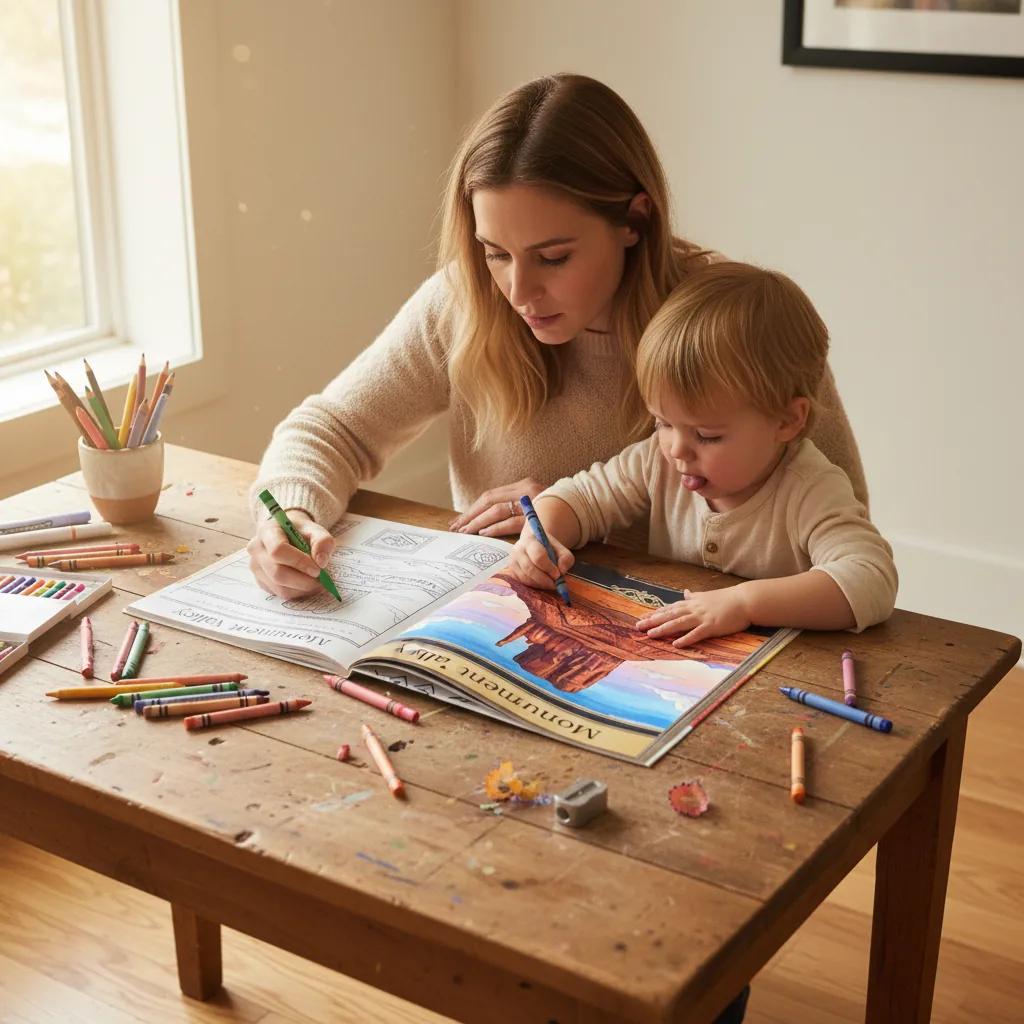 Monument Valley Desert Landscapes: Adult Coloring Book - reading