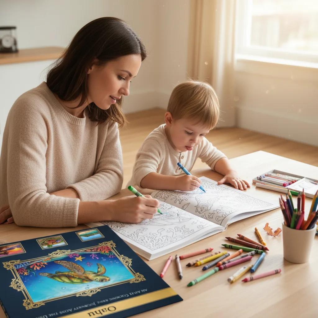 Oahu Hawaii Tropical Landscapes: Adult Coloring Book - reading