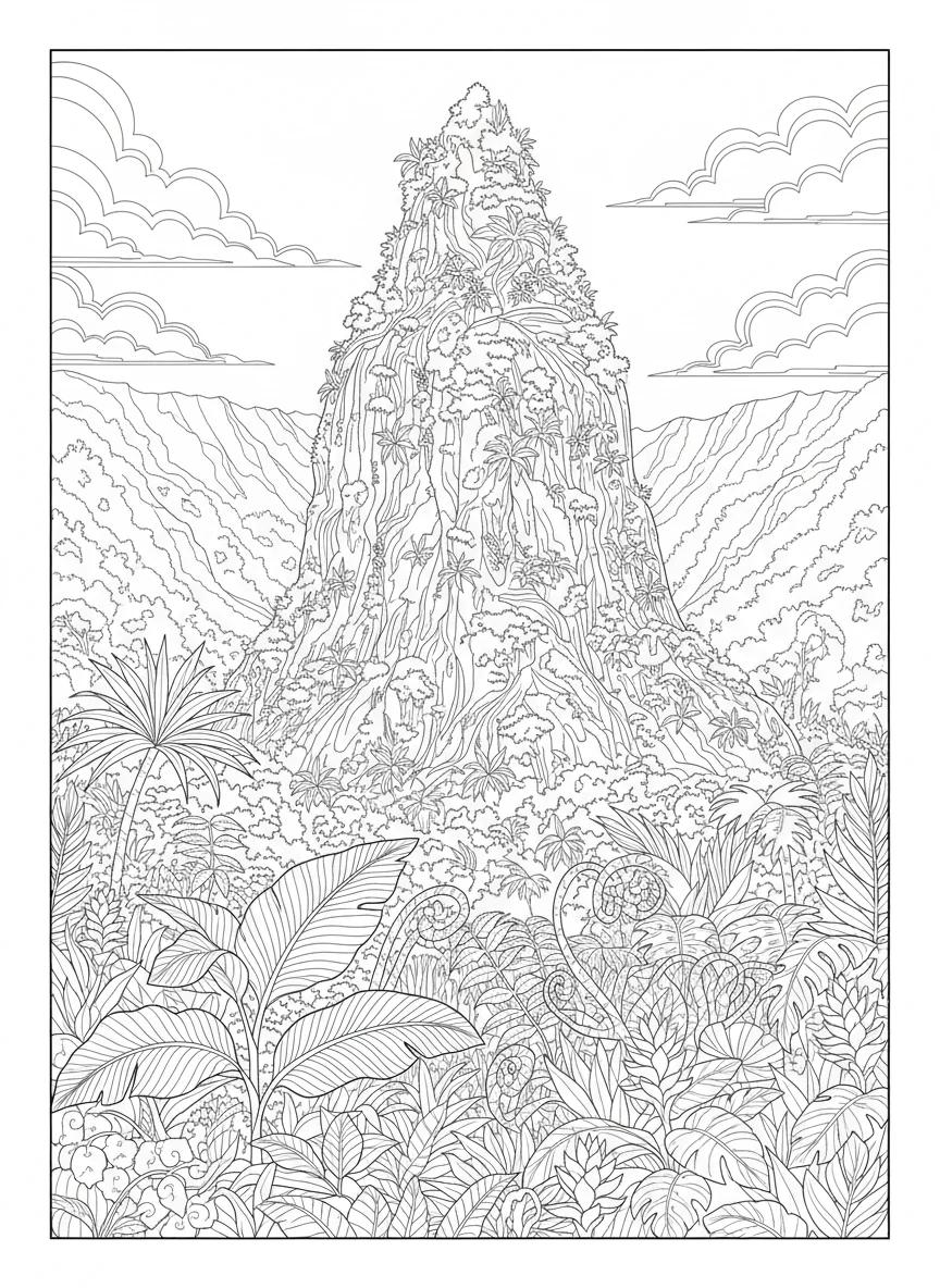 Maui Island Wildlife & Landscapes: Adult Coloring Book - Page 4