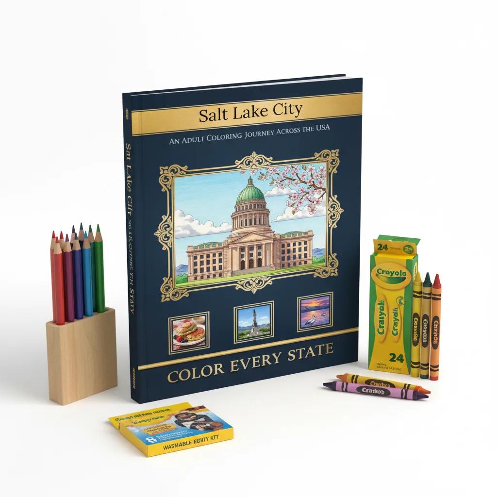 Salt Lake City Landmarks: Detailed Adult Coloring Book - product