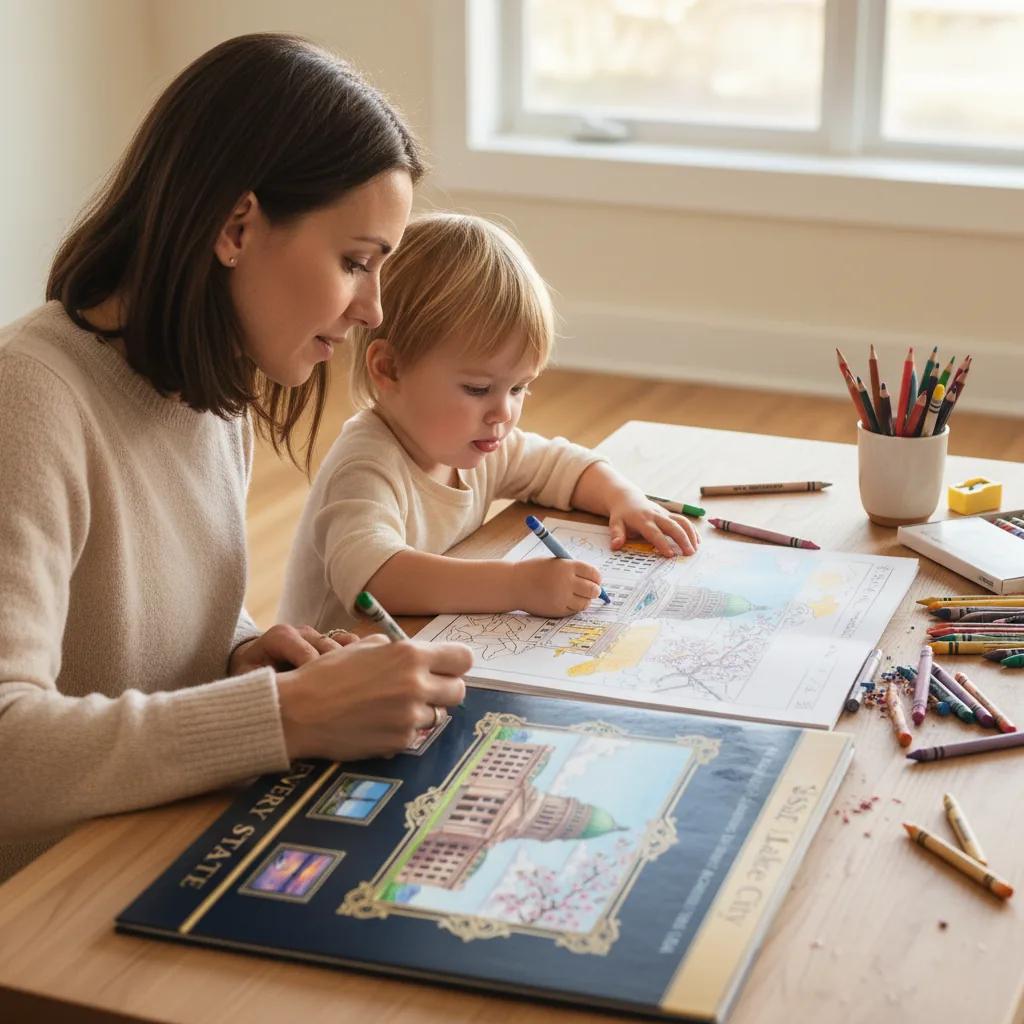 Salt Lake City Landmarks: Detailed Adult Coloring Book - reading