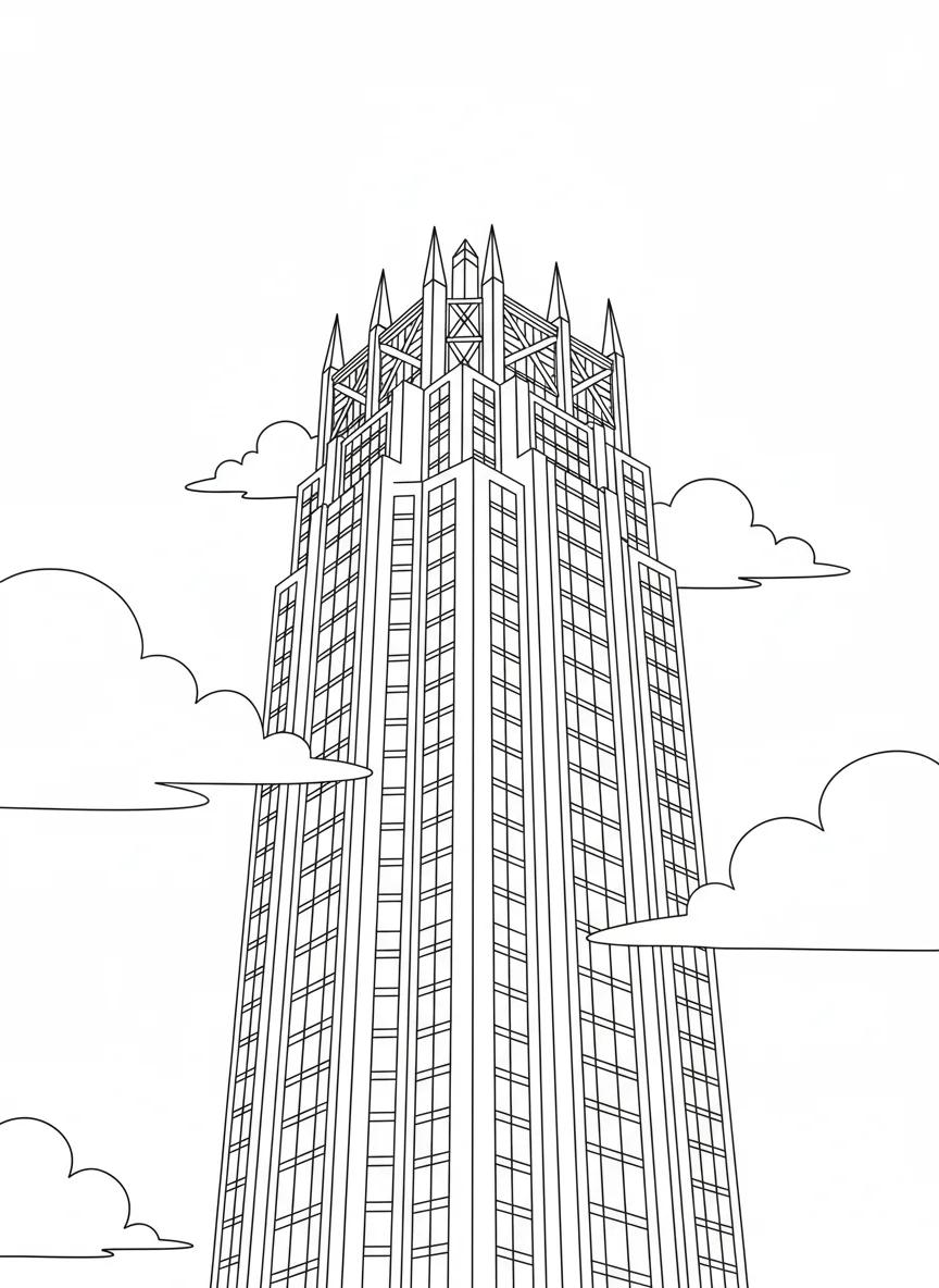 Charlotte Cityscapes & Landmarks: Adult Coloring Book - Page 1