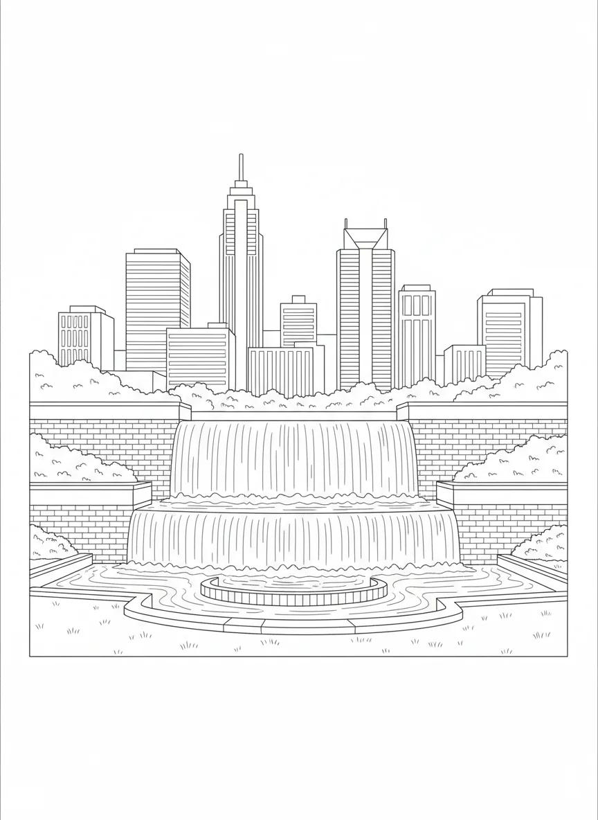 Charlotte Cityscapes & Landmarks: Adult Coloring Book - Page 2