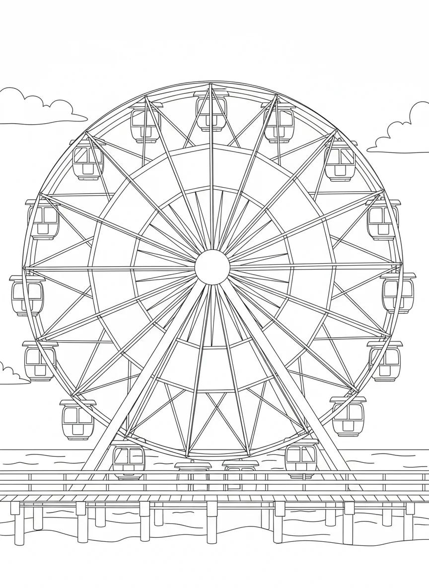 Santa Monica California Landmarks: Adult Coloring Book - Page 2
