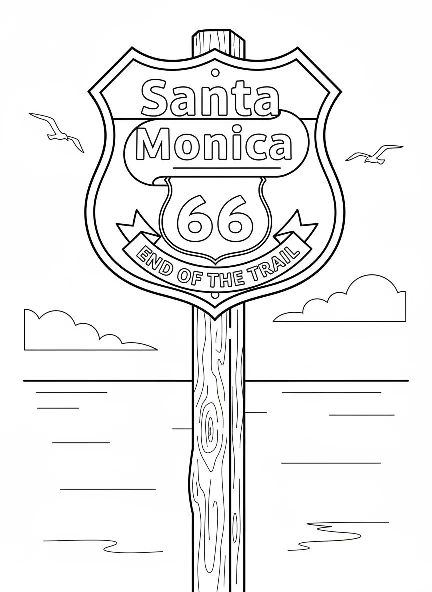 Santa Monica California Landmarks: Adult Coloring Book - Page 3